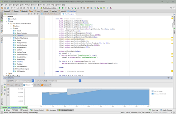 TeeChart Java for Android being used in Android Studio. The TeeChart Library is 100% native Java Android.