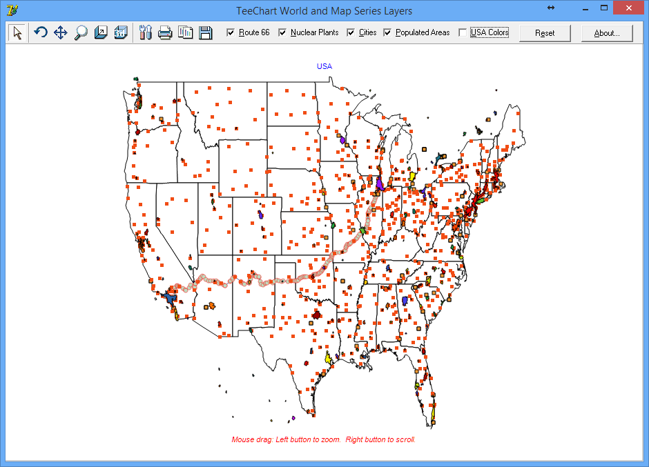 TeeChart_GIS_ESRI_KML_World_Map_Shapes_screenshot