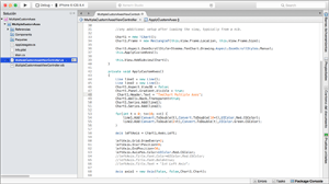 TeeChart for Xamarin.iOS being coded in Xamarin Studio on the Mac.