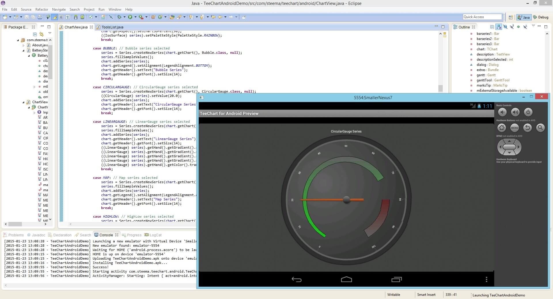 TeeChart Java for Android offers Circular and Linear Gauge types.